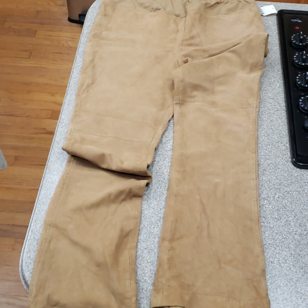 Suede Leather Maternity Pants